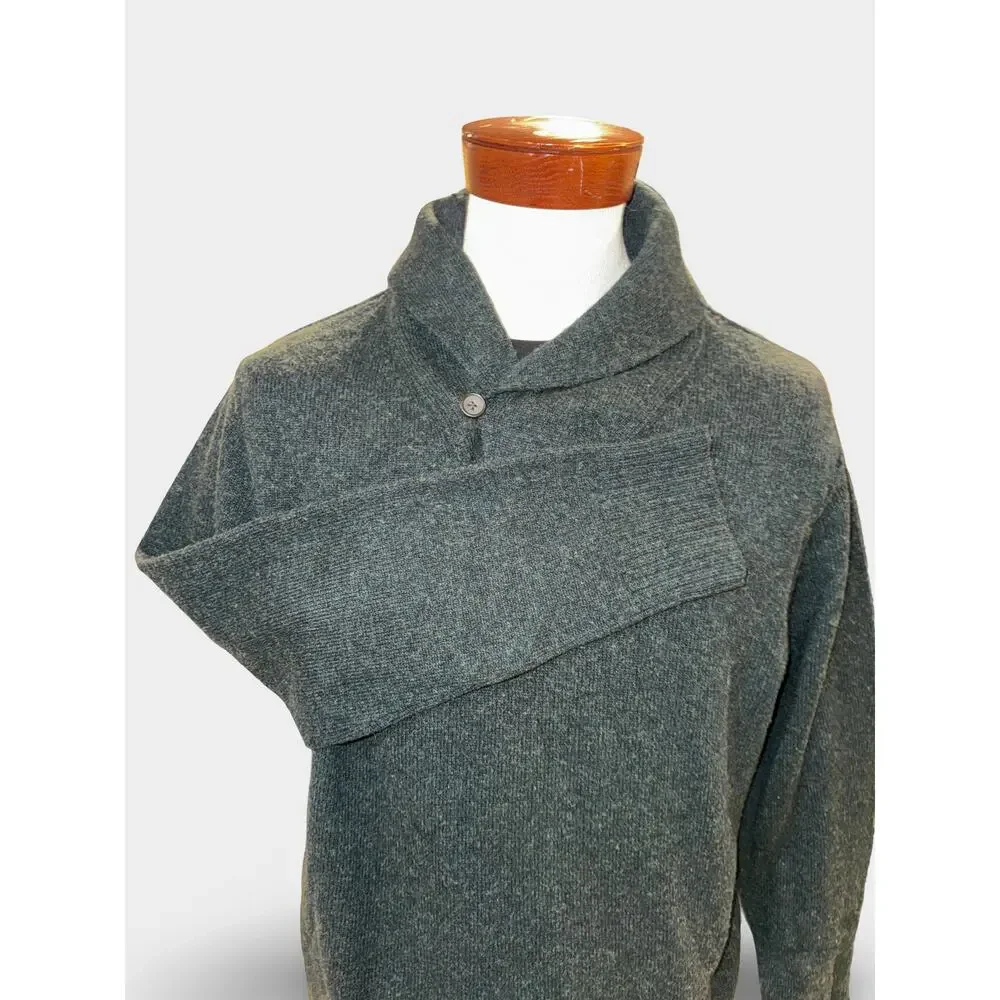 Vintage 90s J.Crew Dark Green 100% Lambswool Sweater Large‎